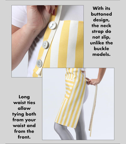 TOSHEX Kitchen Apron Durable cotton-poly blend resists stains