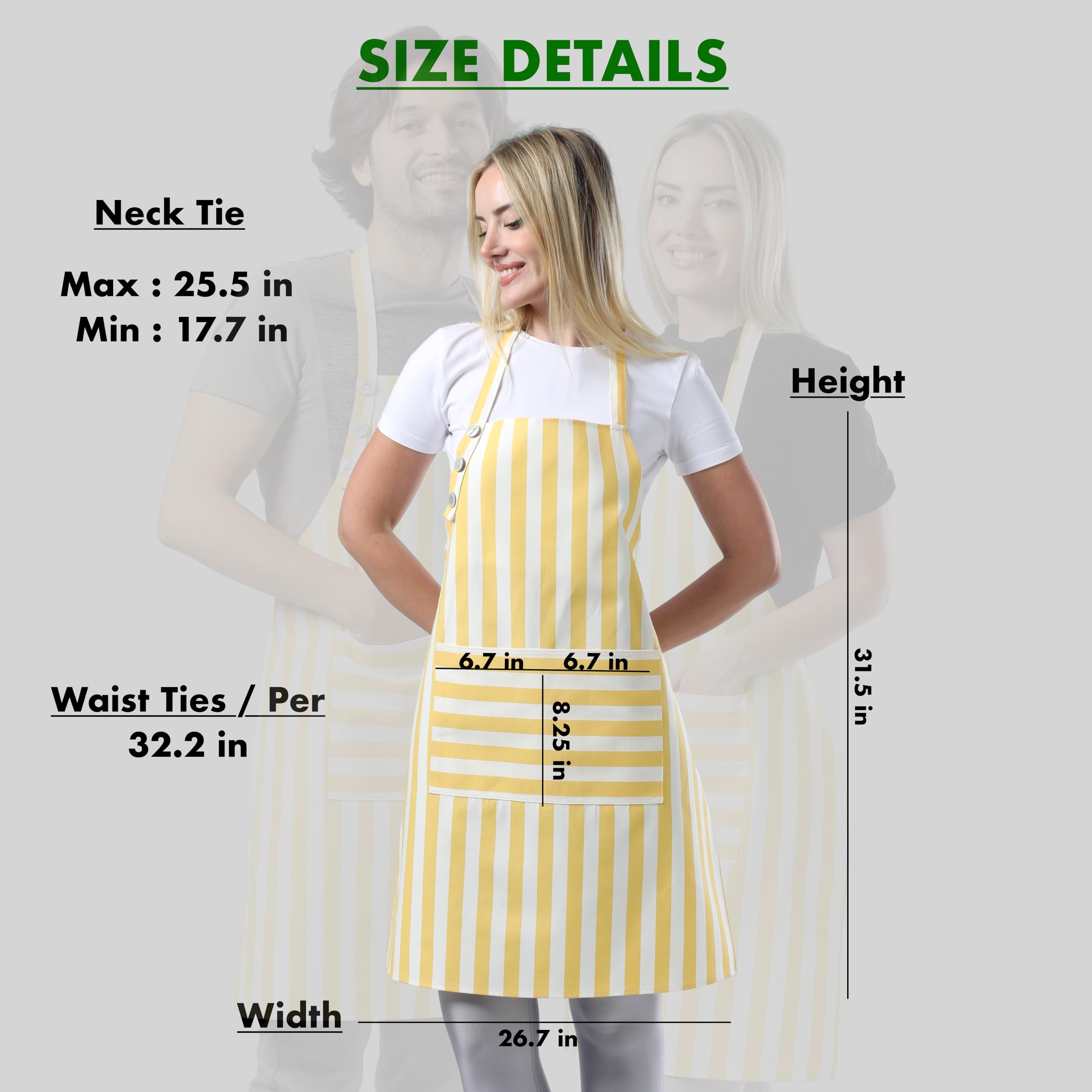 TOSHEX Kitchen Apron Machine Washable for easy cleaning