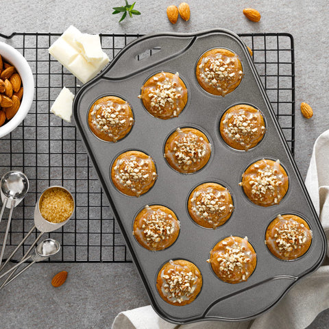 Tosnail 13x8x1.25 inch pan fits standard ovens.