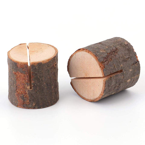 Tosnail kraft paper card shown with wooden holder for elegant labeling