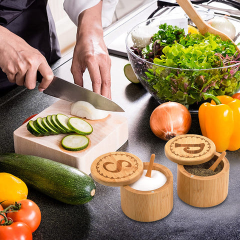 Tosnail multiuse spice containers for salt, pepper, or herbs.