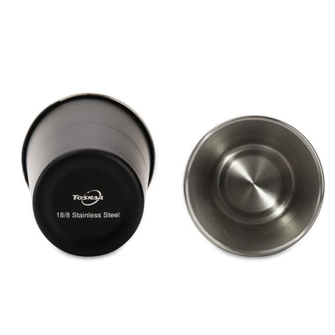 Stackable Tosnail cups save space for travel and storage.