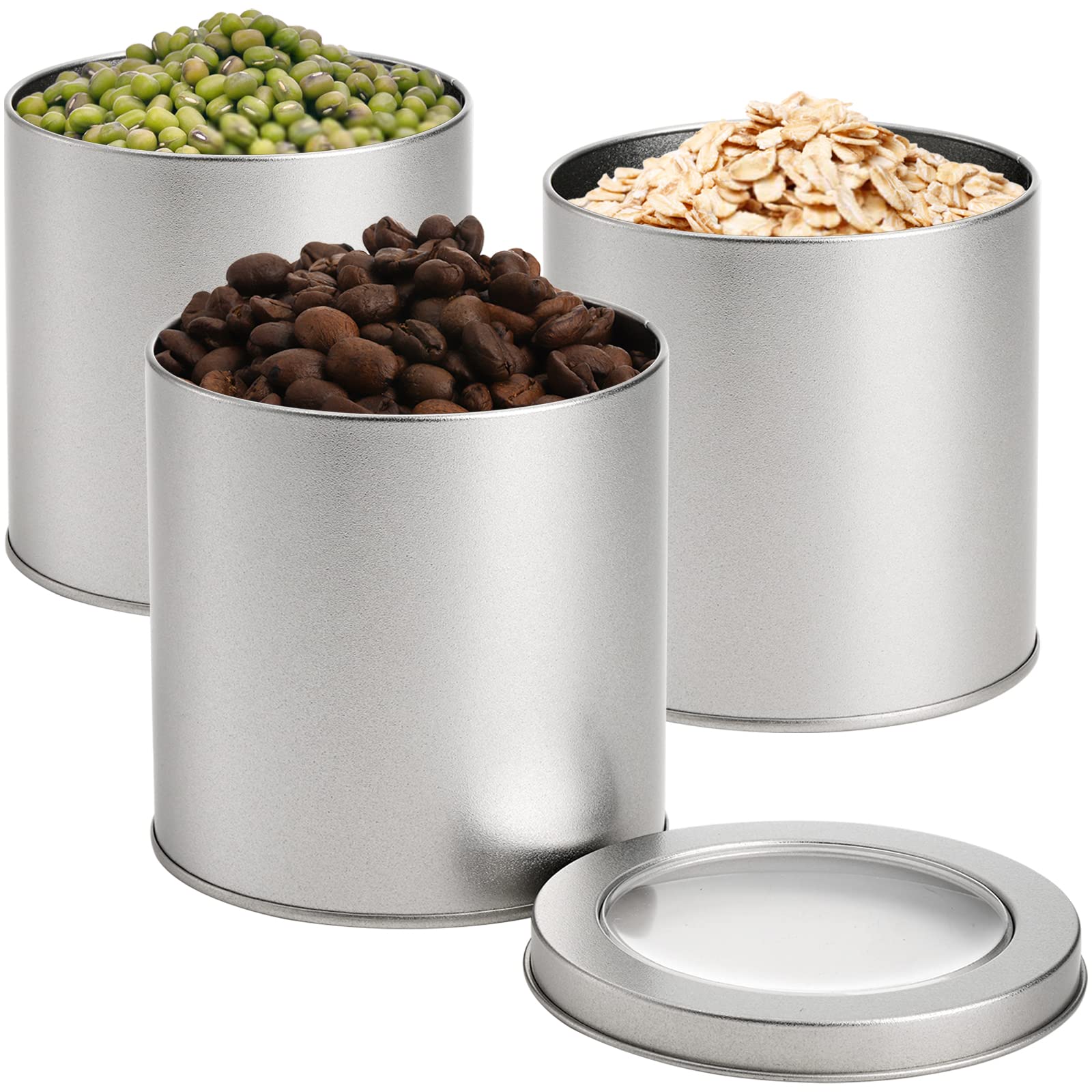 Tosnail wide mouth opening tin can for simple filling and scooping