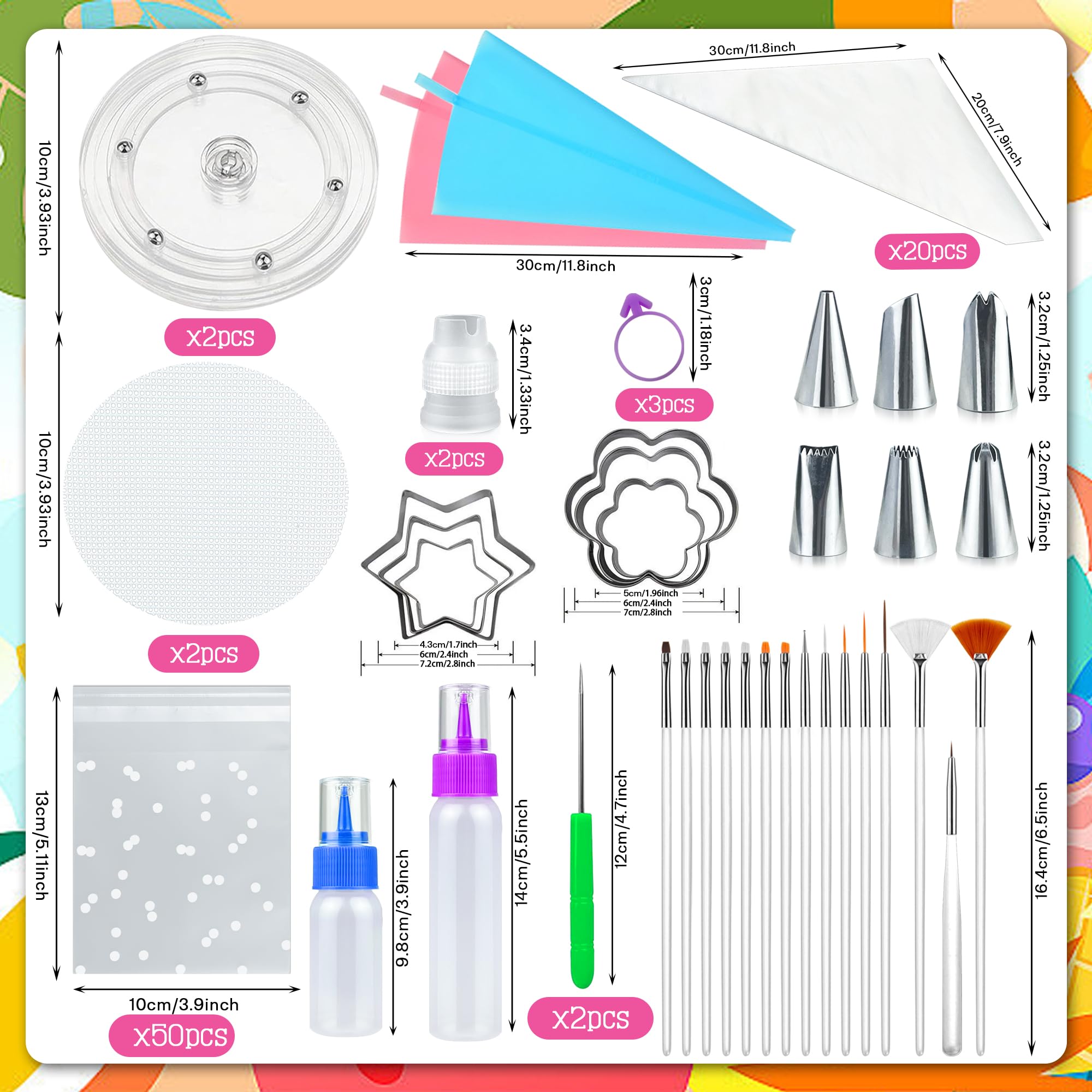 TOSPARTY brushes set helps create detailed patterns with evenly applied icing