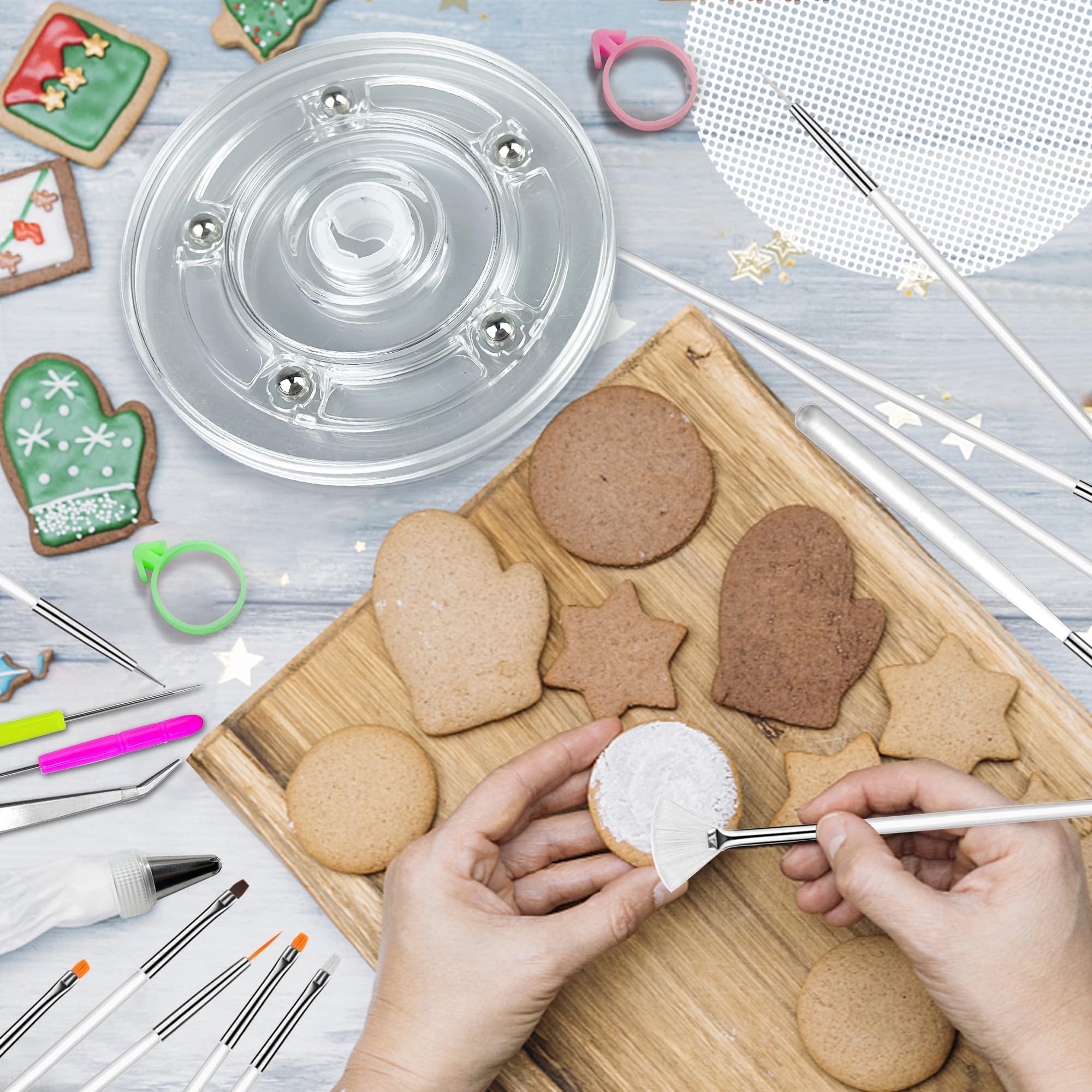 TOSPARTY non-slip silicone pads provide stable decorating surfaces