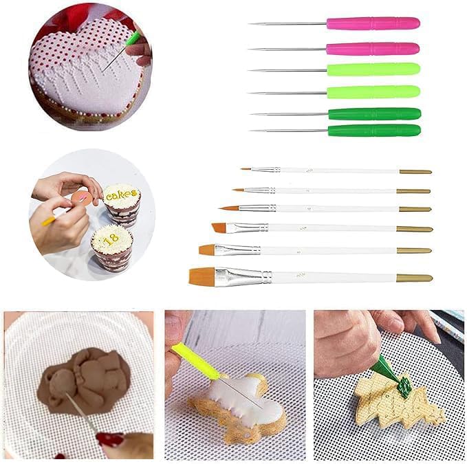 TOSPARTY decorating brushes 6 for clean edges and smooth icing
