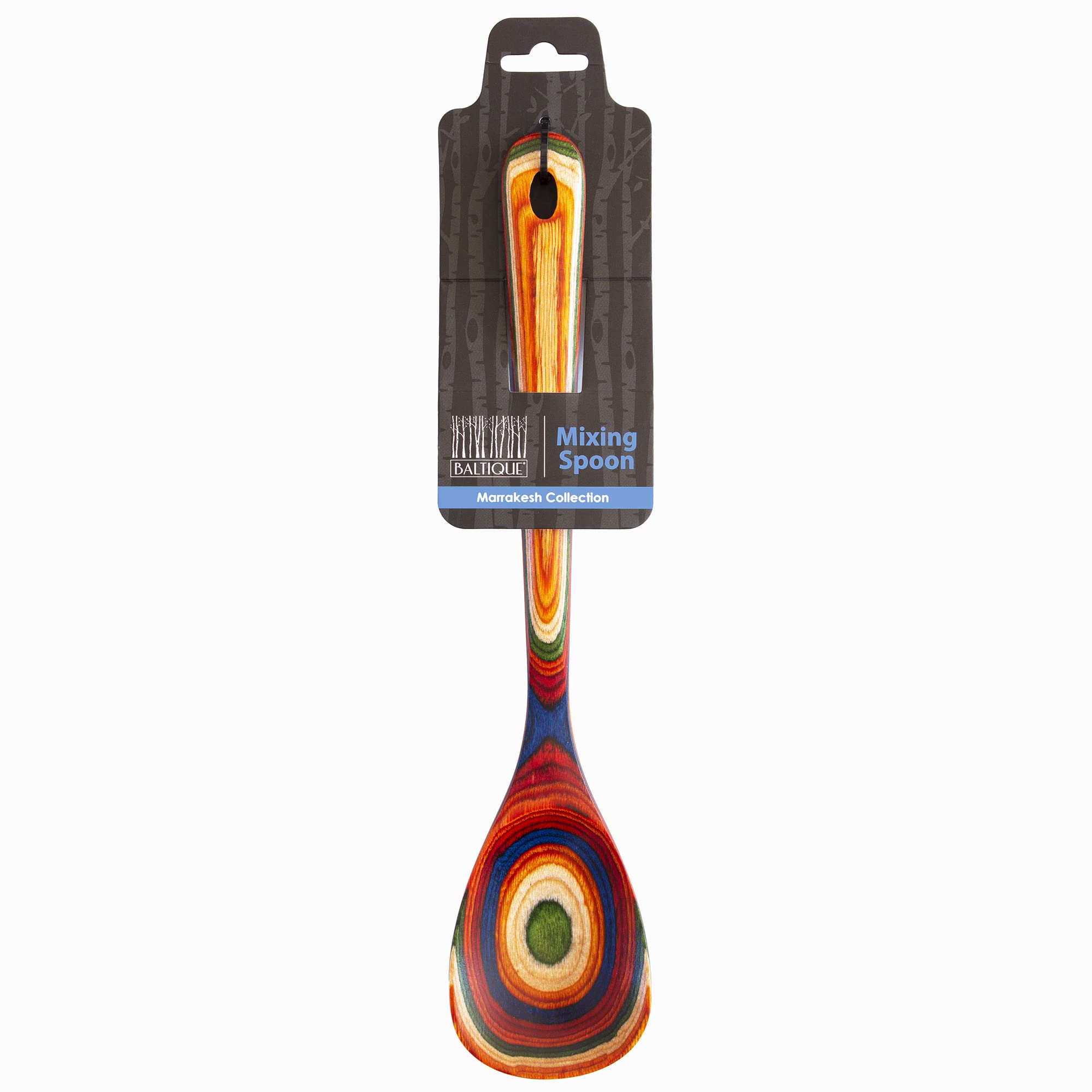Baltique collection spoon highlighting durable layered wood for everyday meals.