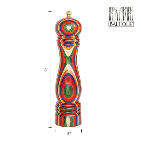 Totally Bamboo Baltique Marrakesh pepper grinder's colorful layers provide a bold decorative accent