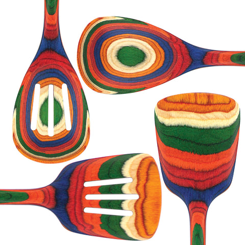 Totally Bamboo Baltique Marrakesh collection colorful utensils add vibrant kitchen style.