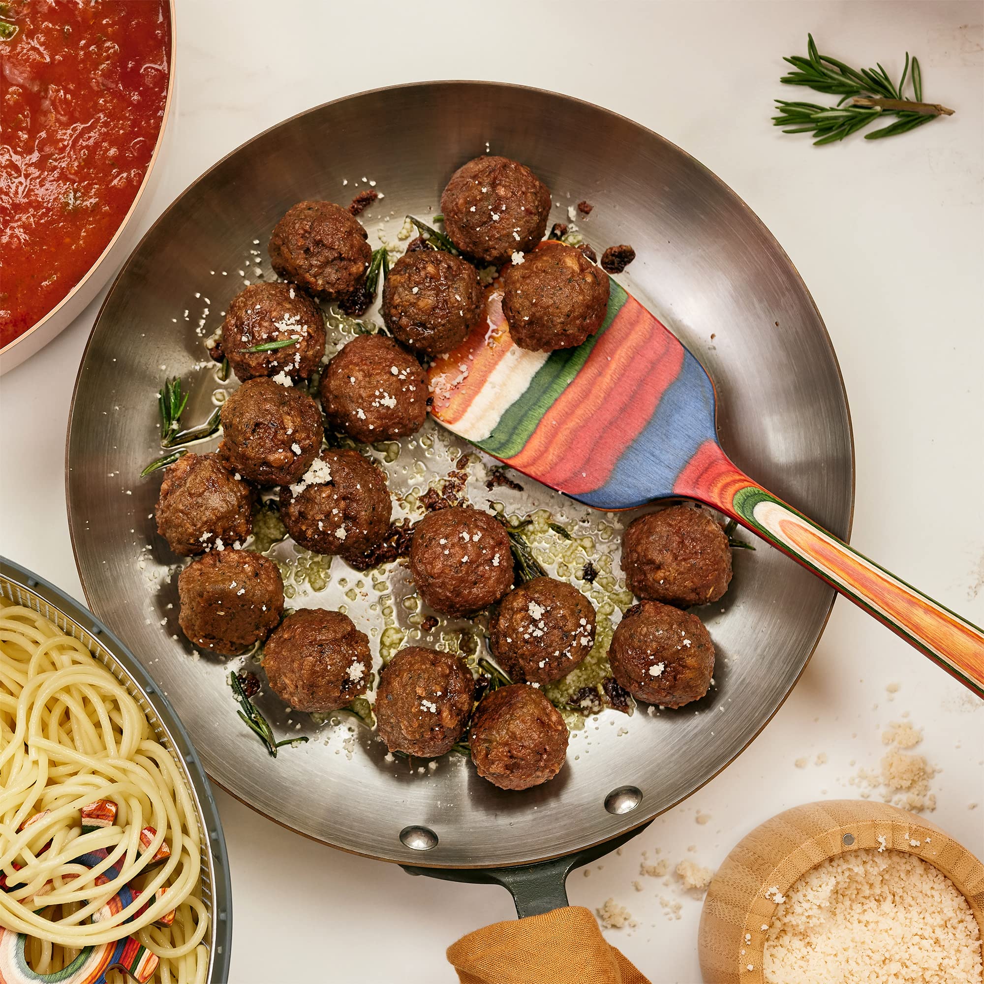 Totally Bamboo Baltique Marrakesh spatula showcases rainbow blend inspired by Moroccan markets for vibrant prep.