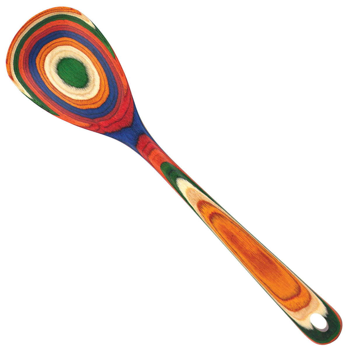 Totally Bamboo Baltique Marrakesh spoon on a counter, perfect for delicate nonstick cookware.