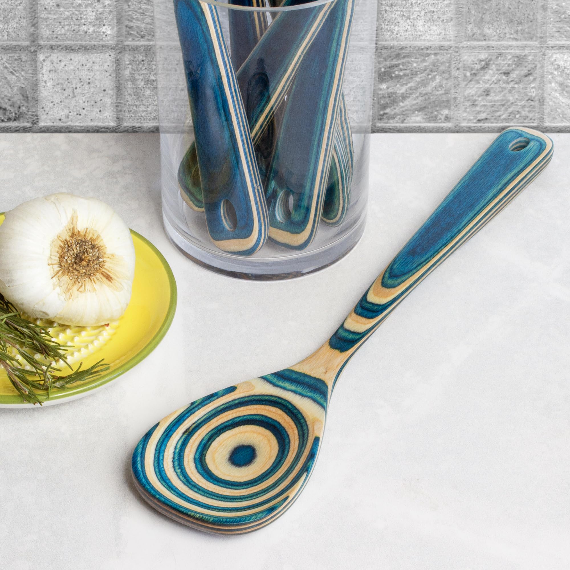 Totally Bamboo Baltique Mykonos serving spoon beside dish for family meals