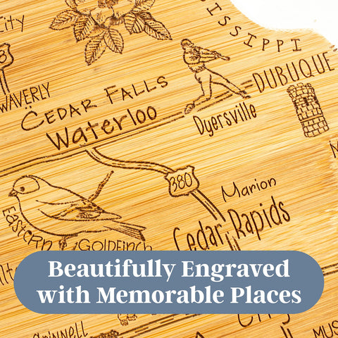 Totally Bamboo bamboo cutting board showing knife-friendly back for prep