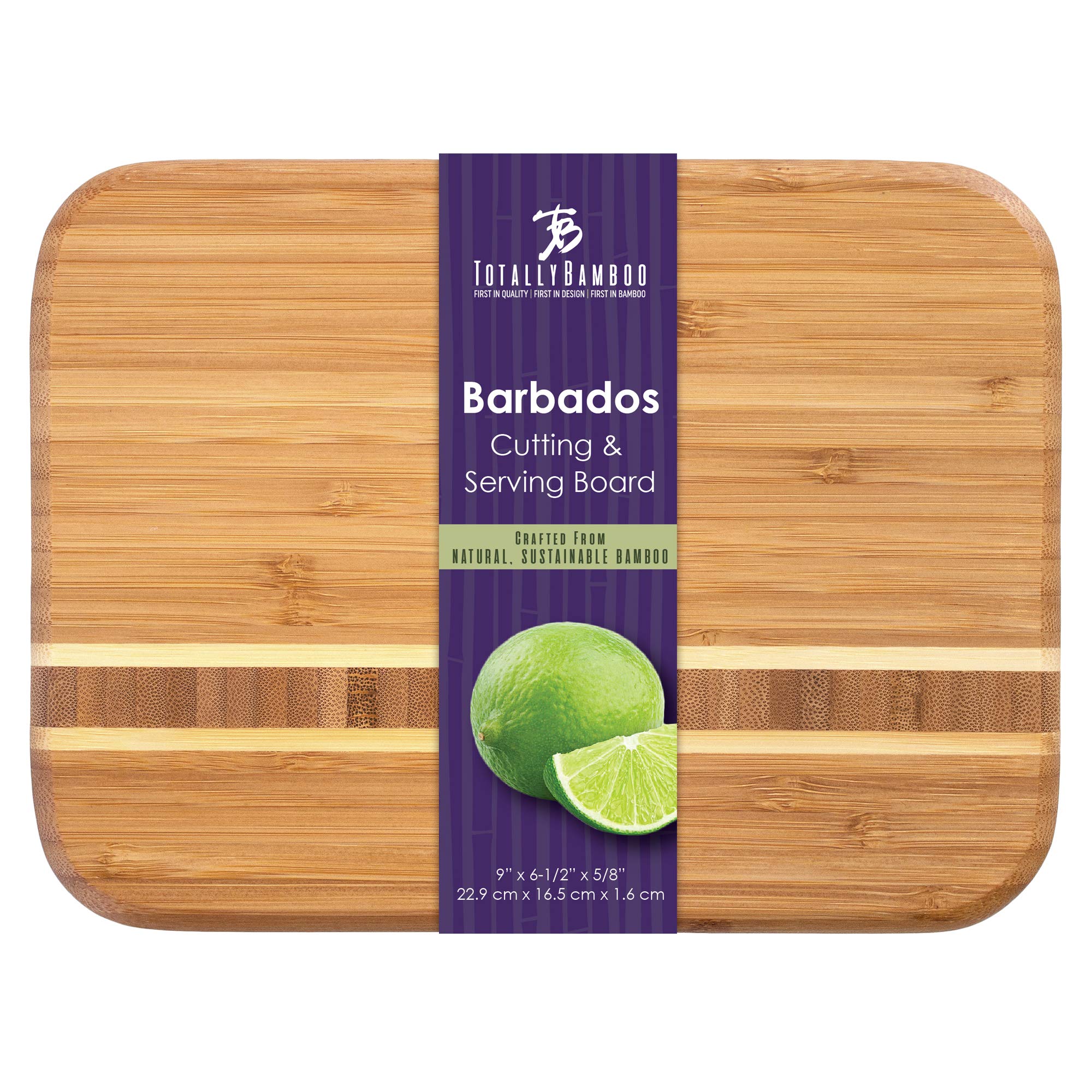 Totally Bamboo Barbados board suitable for garnishes and sandwich slicing.