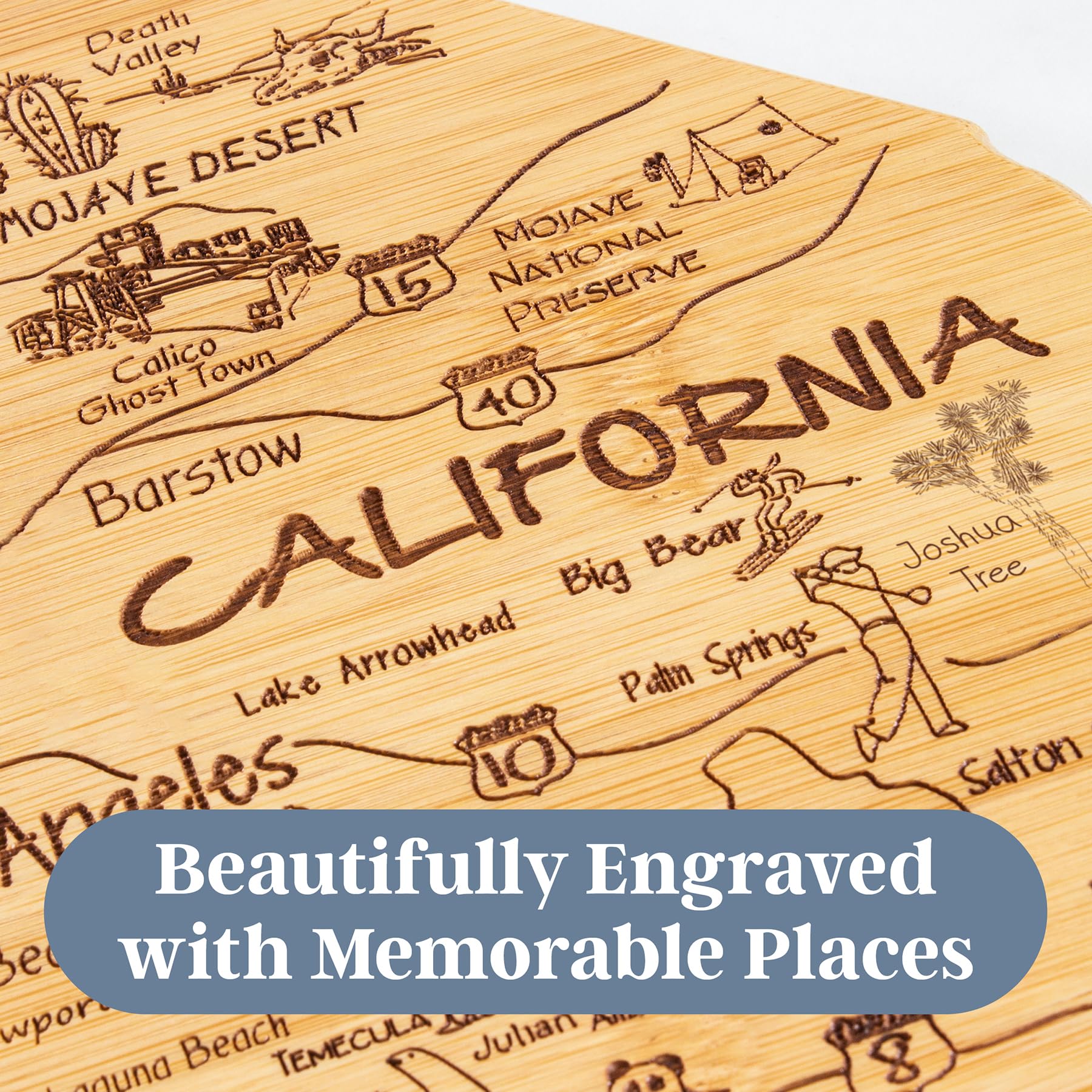 Totally Bamboo California serving board doubles as a wall display for décor
