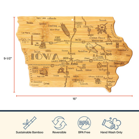 Totally Bamboo Iowa-themed charcuterie board as stylish gift idea