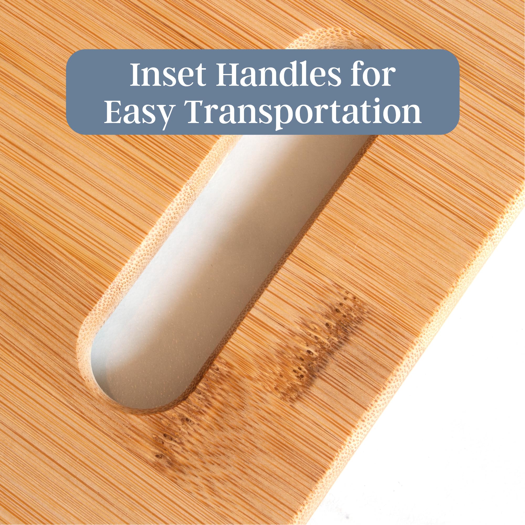 Totally Bamboo knife-friendly surface on a cutting board helps precise chopping