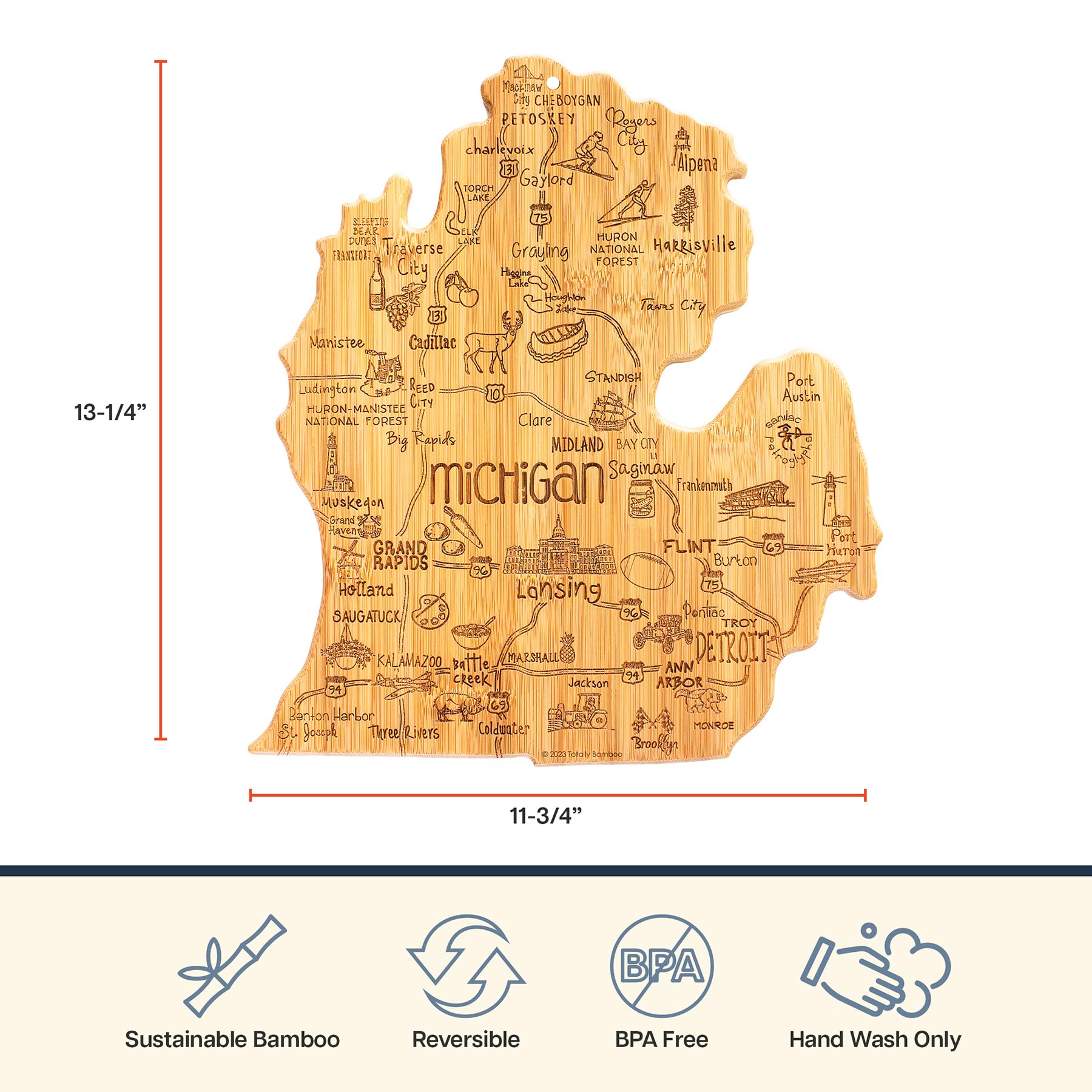 Totally Bamboo Destination Michigan wall-display board as a unique home décor accent