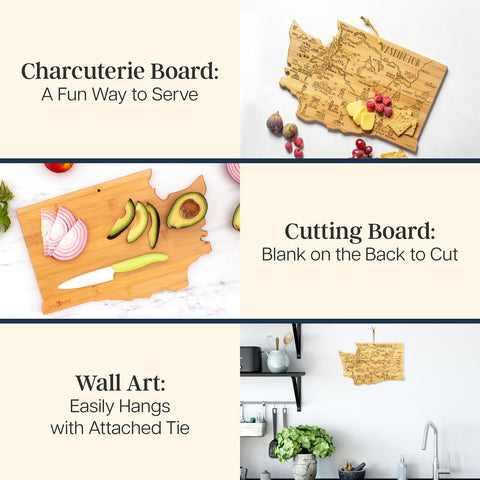 Totally Bamboo Destination Washington wall display board showcasing map art.