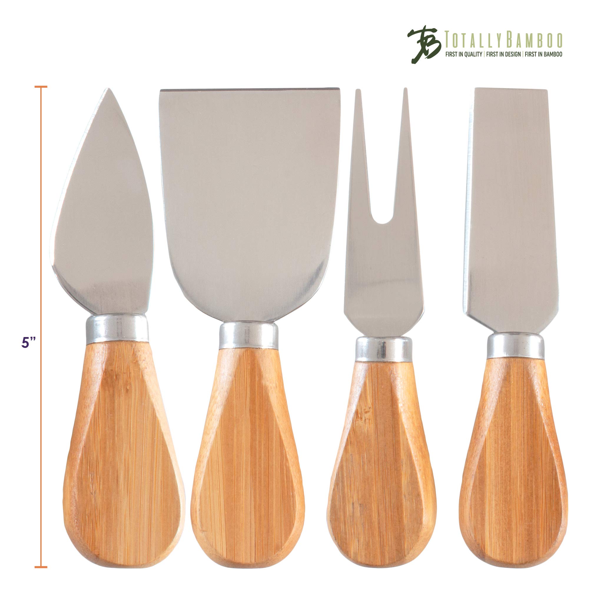 Totally Bamboo ergonomic bamboo handles provide a comfortable grip while serving.