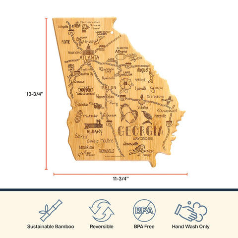 Totally Bamboo wall display Georgia board with laser-engraved map for home decor