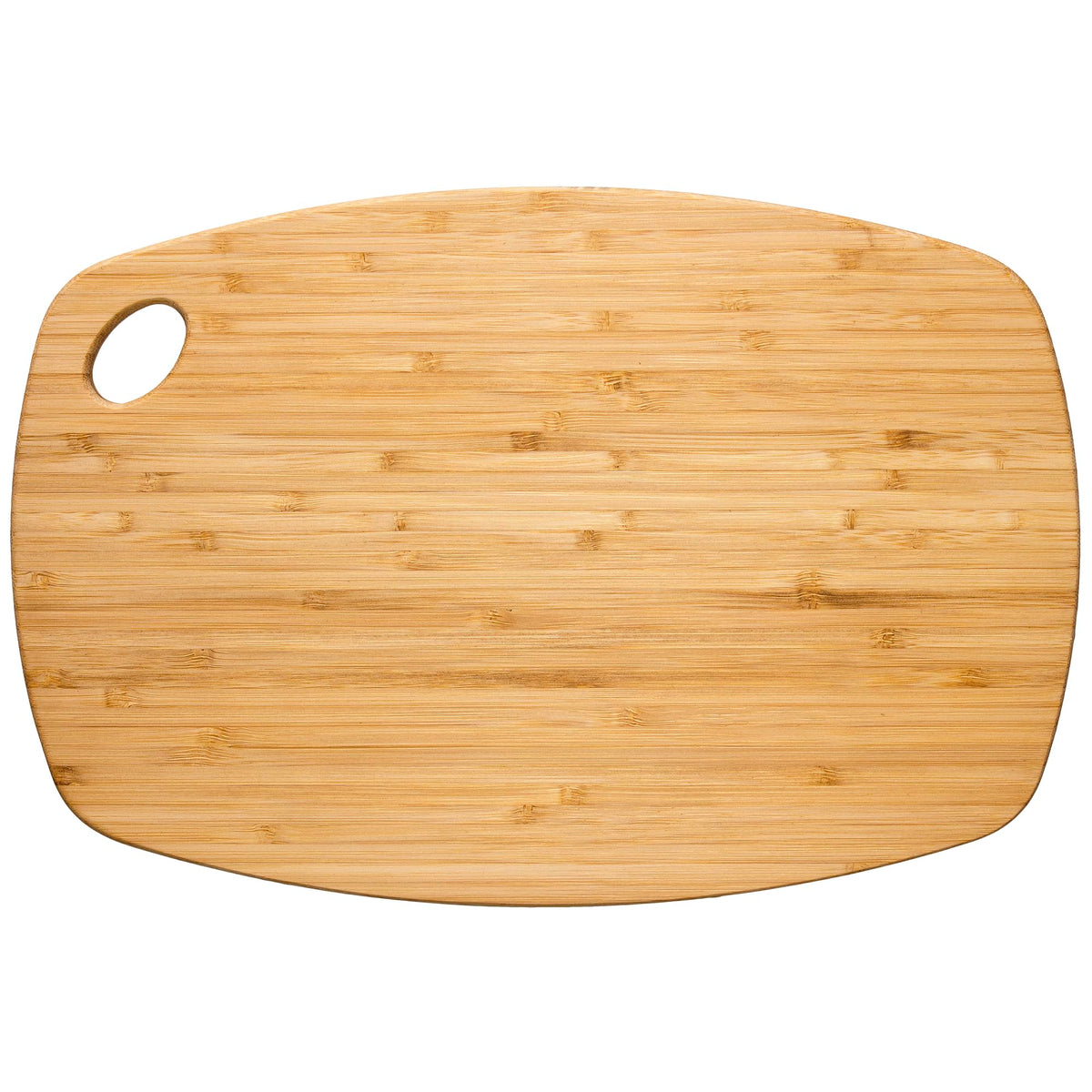 Totally Bamboo GreenLite cutting board side view with dishwasher-safe prep surface.