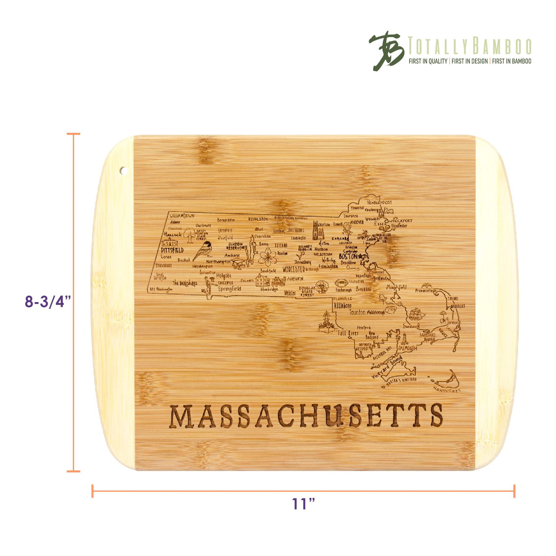Totally Bamboo MA state gift board suitable for cooks and collectors