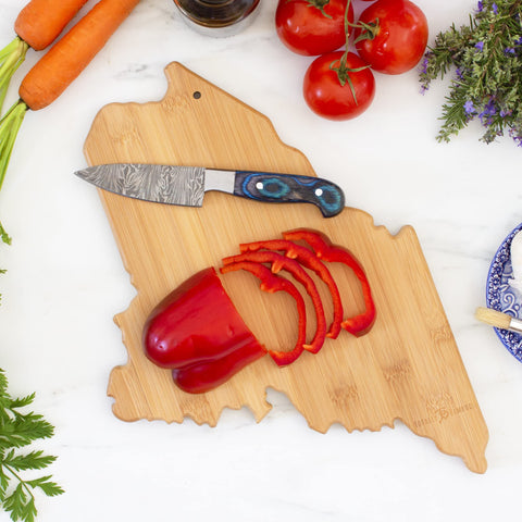 Totally Bamboo Maine board cutting side showing knife-friendly surface