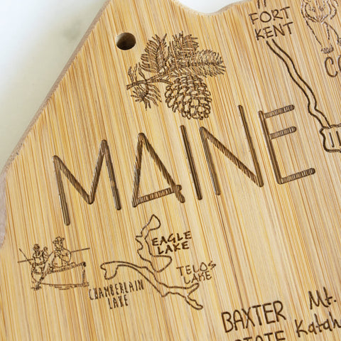 Totally Bamboo Maine destination board serving side ready for cheese and fruit