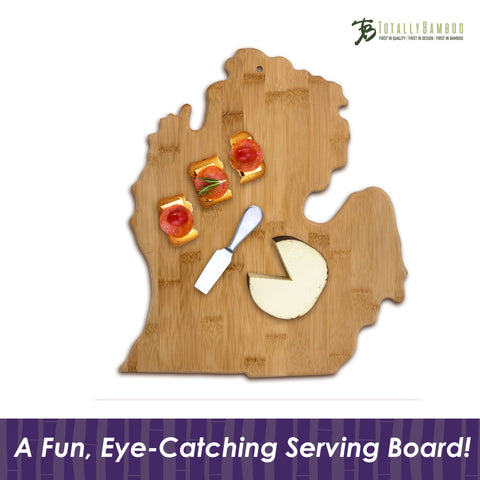 Totally Bamboo Michigan board side profile highlights slim cutting surface and edge-friendly design