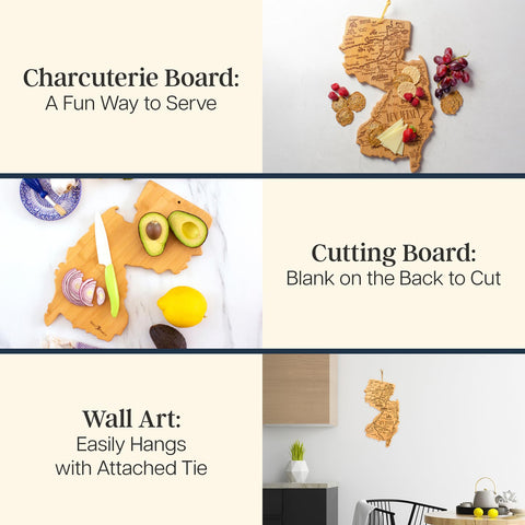 Totally Bamboo wall-display-ready board featuring New Jersey map design.