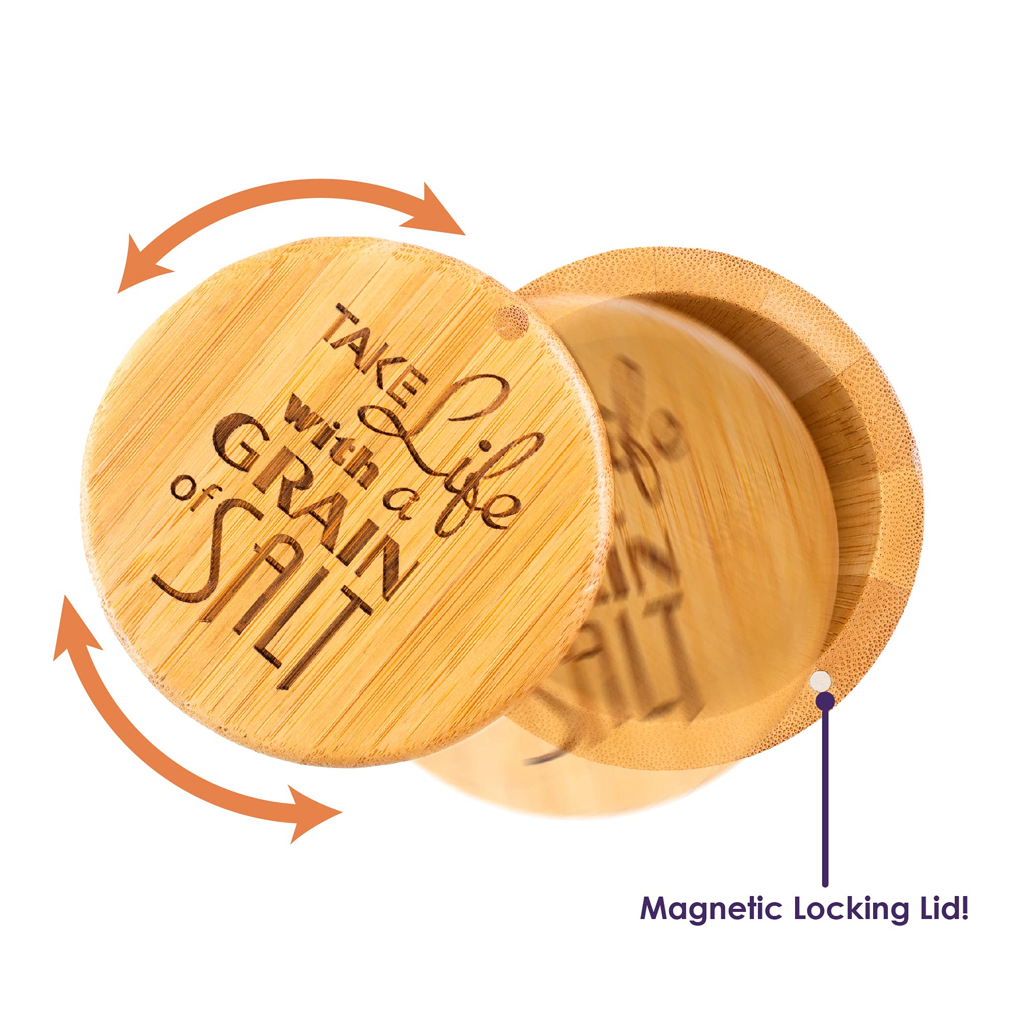 Totally Bamboo Salt Cellar uses durable Moso bamboo for eco-friendly storage.