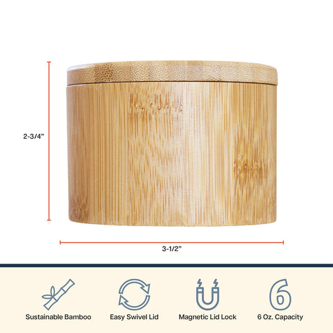 Totally Bamboo salt cellar crafted from durable Moso bamboo with natural finish.