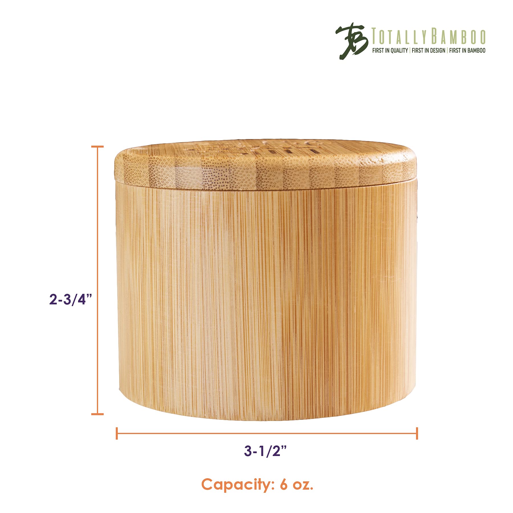 Totally Bamboo Salt Cellar open with jars of spices nearby for quick use.