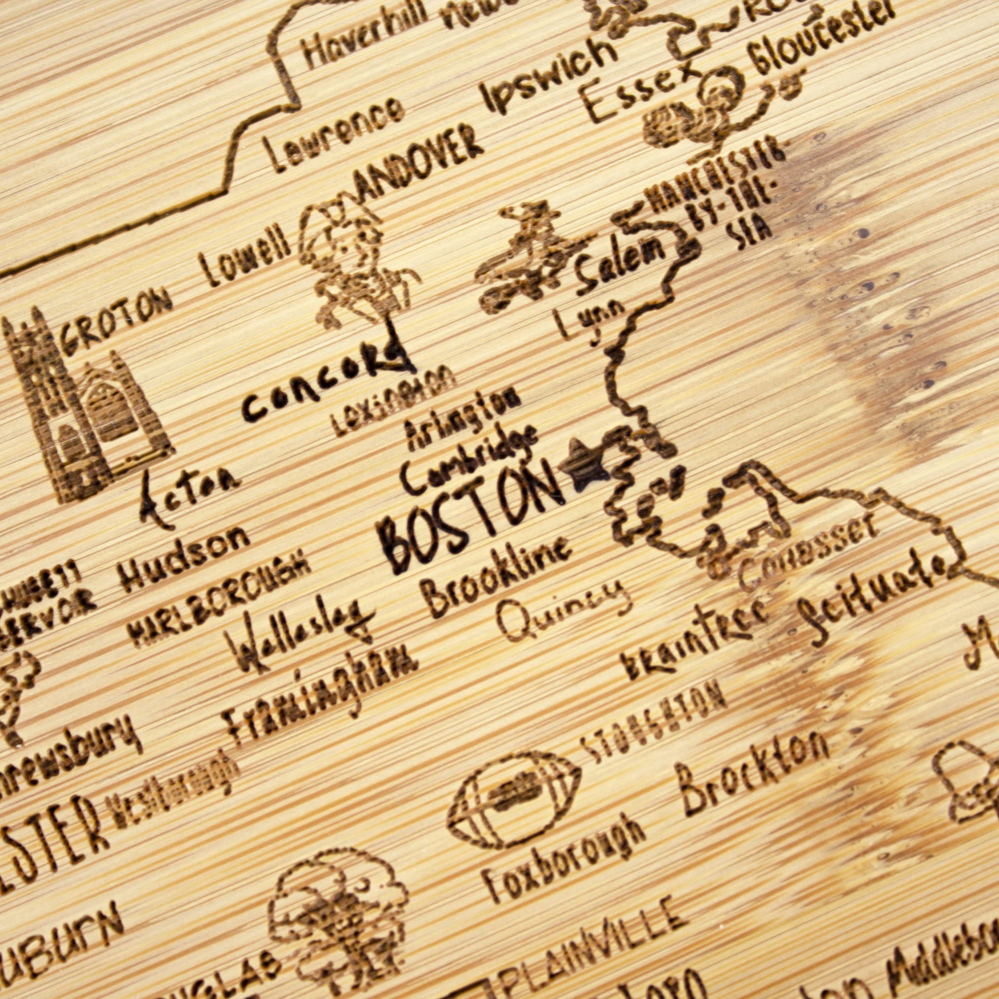 Totally Bamboo serving and cutting MA board on kitchen counter