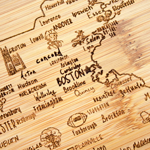 Totally Bamboo serving and cutting MA board on kitchen counter