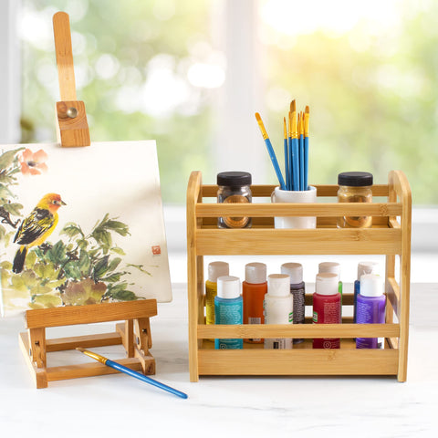 Totally Bamboo spice rack in cupboard for compact kitchen organization.