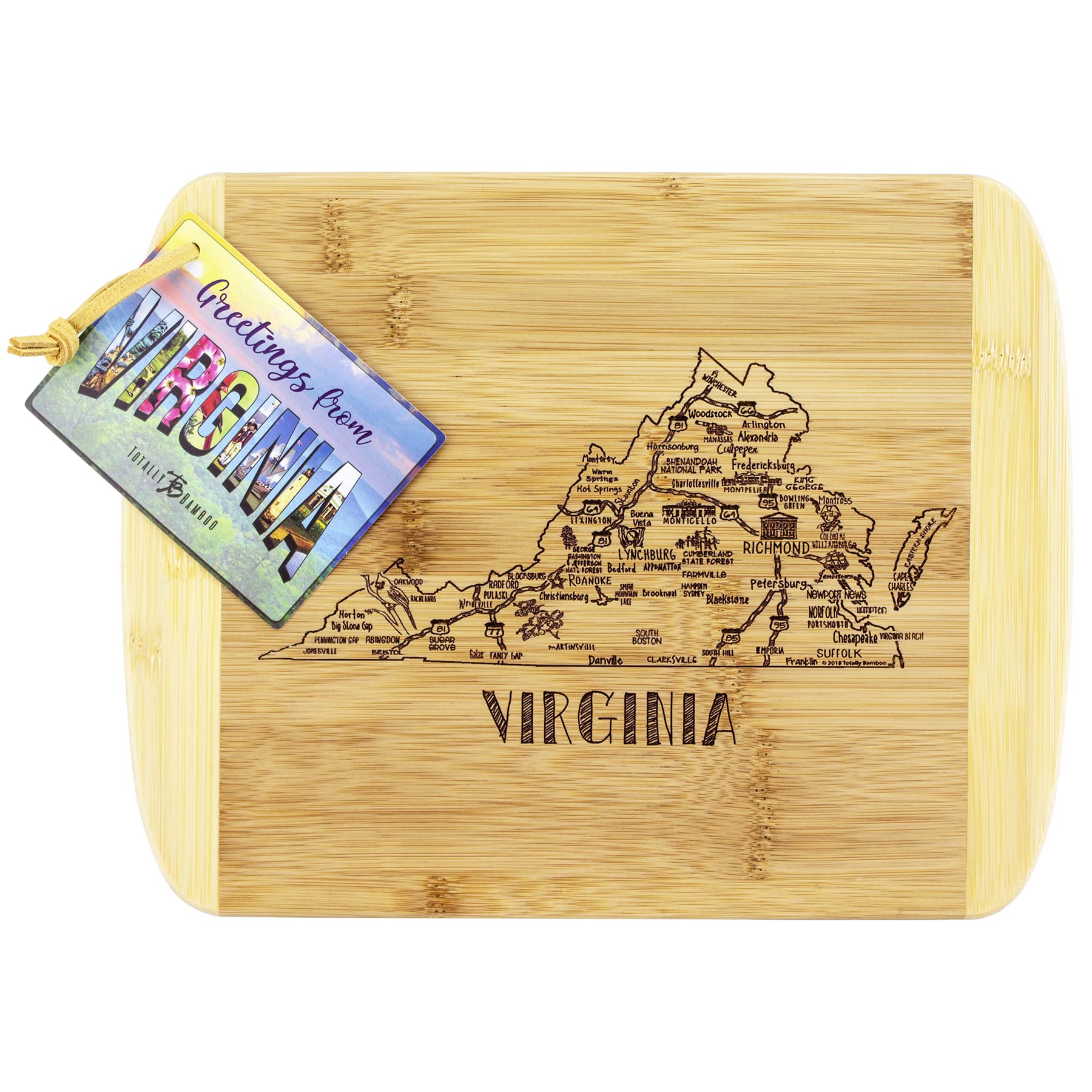 Totally Bamboo Virginia state board gift-ready packaging suits Virginia lovers as a present.