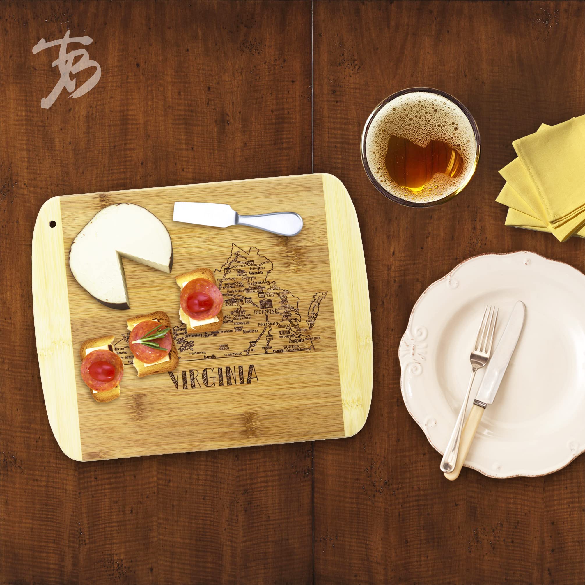 Totally Bamboo Virginia state board town map detail adds conversation-worthy art for gatherings.