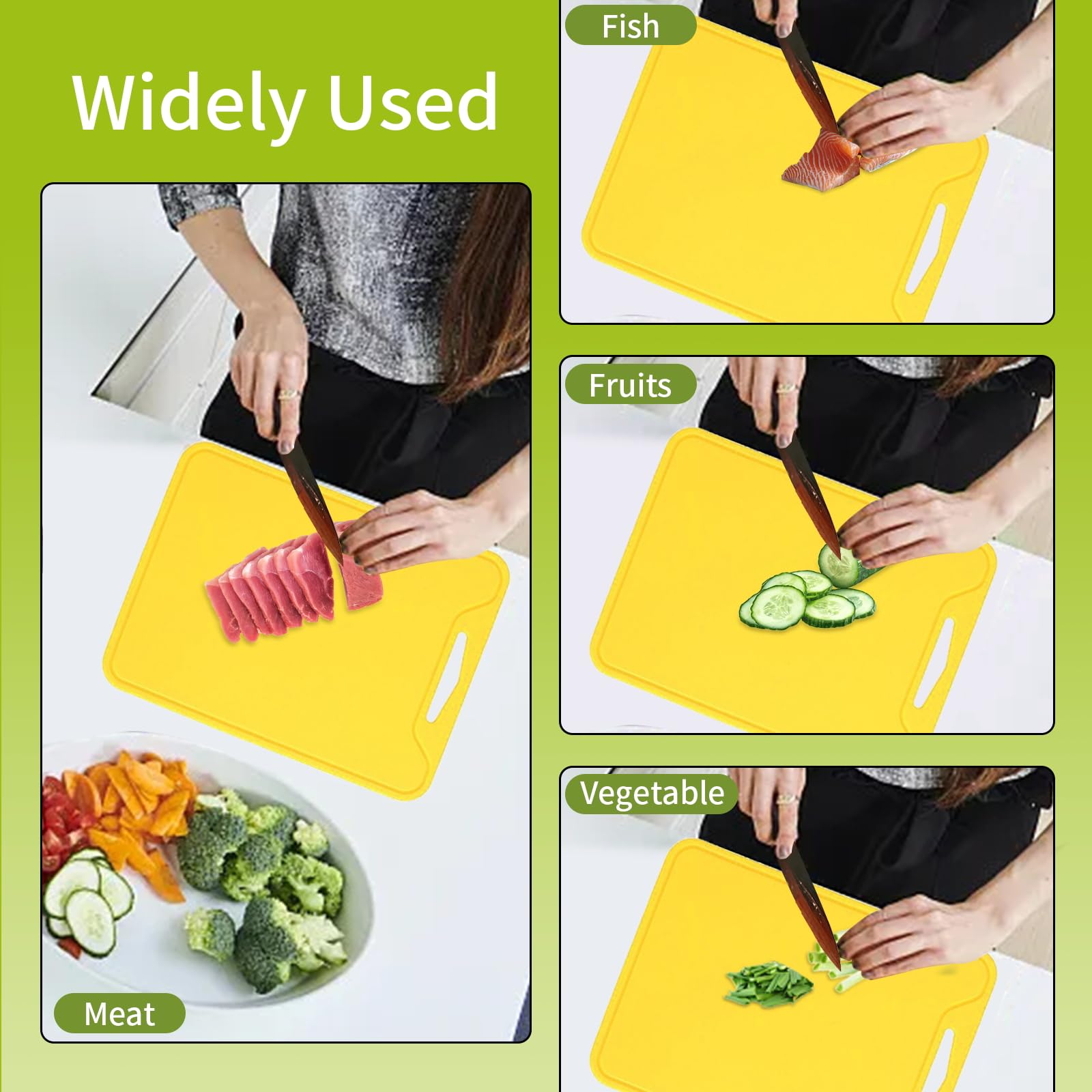 TOTITOM yellow non-slip surface keeps ingredients in place during prep