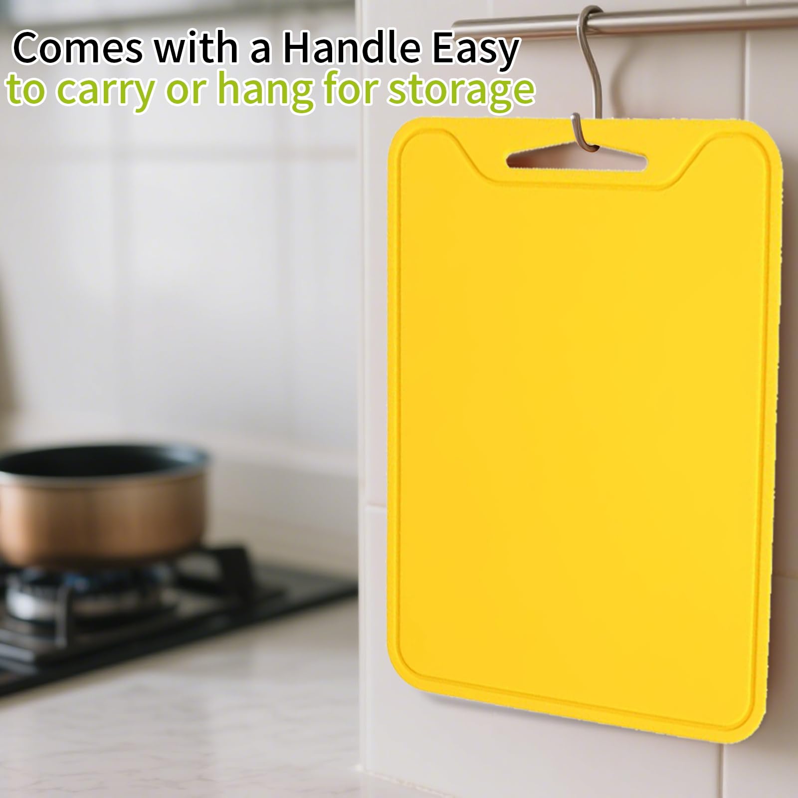 TOTITOM yellow board bending to funnel slices into a pot