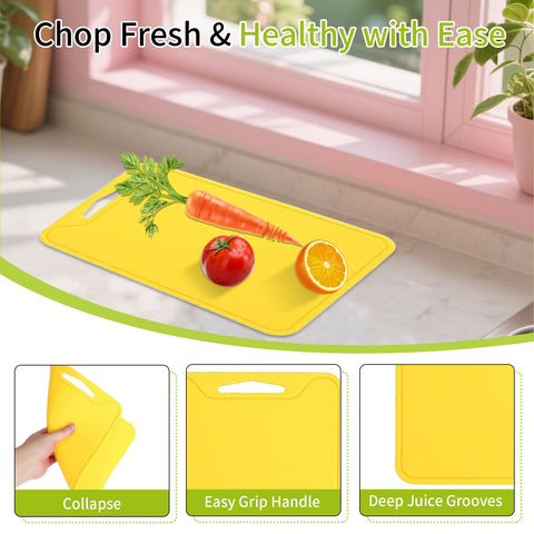 TOTITOM yellow vegetable prep board with precise chopping support