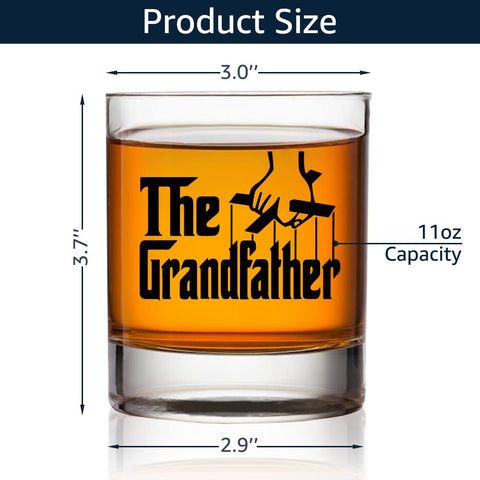 TOUNER Grandfather whiskey glass beside a classic cocktail for gifting.