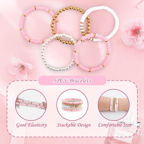 TOUPONS clay bead friendship bracelet set to celebrate friendship.