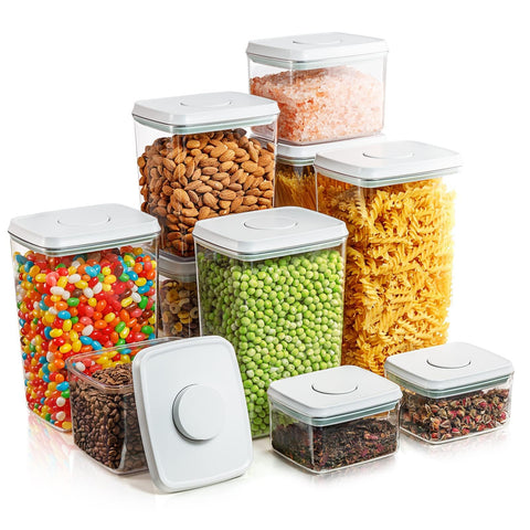 Tourdeus 0.6 qt airtight pop container with quick lid release for cereals
