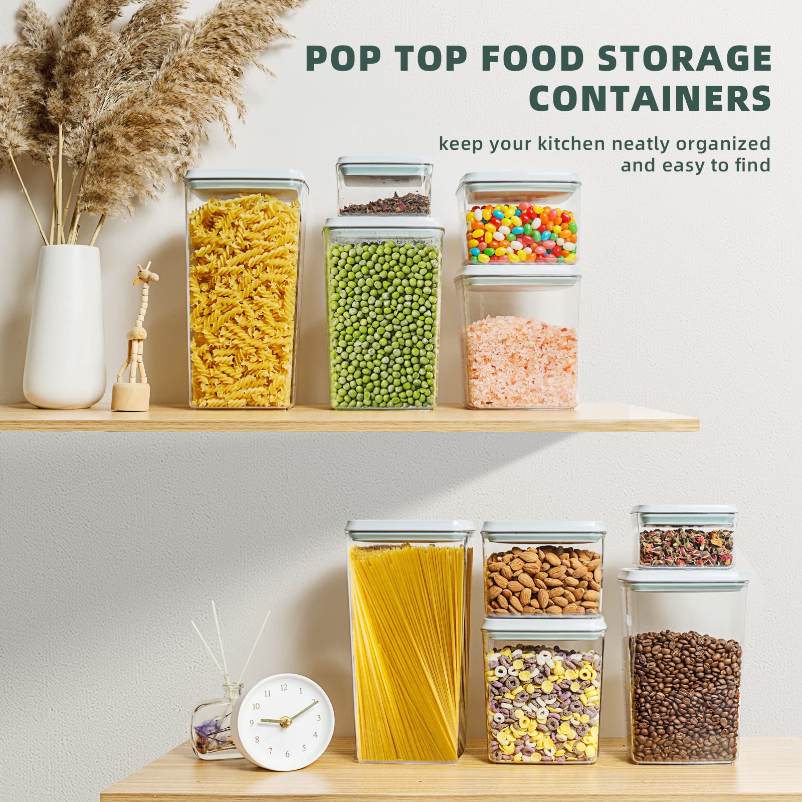 Tourdeus 1.3 qt airtight pop container with side measurement scale for portion tracking