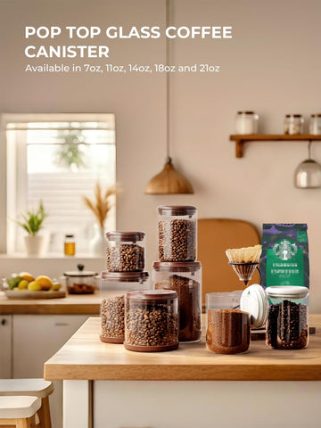 Tourdeus stylish clear glass canister adds modern organization to the kitchen.