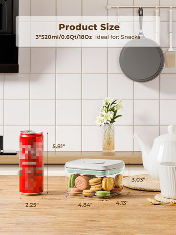 Three-pack Tourdeus candy jars are ideal for snacks on the go.
