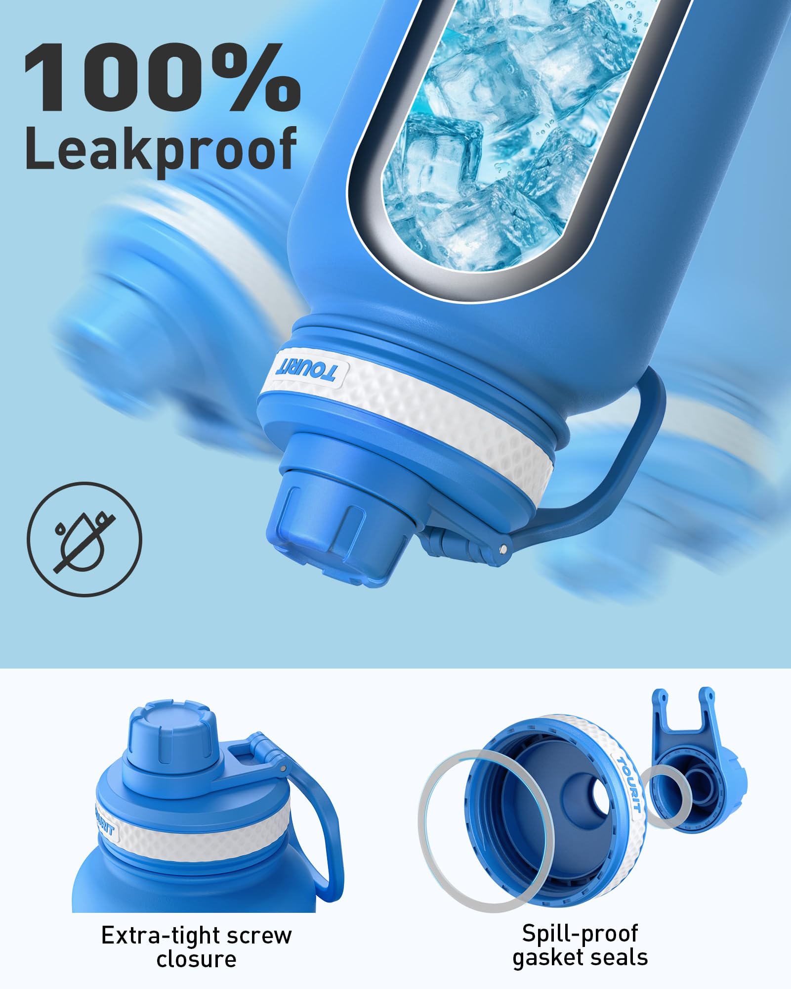 Tourit 24oz BPA-free bottle in red rose color.