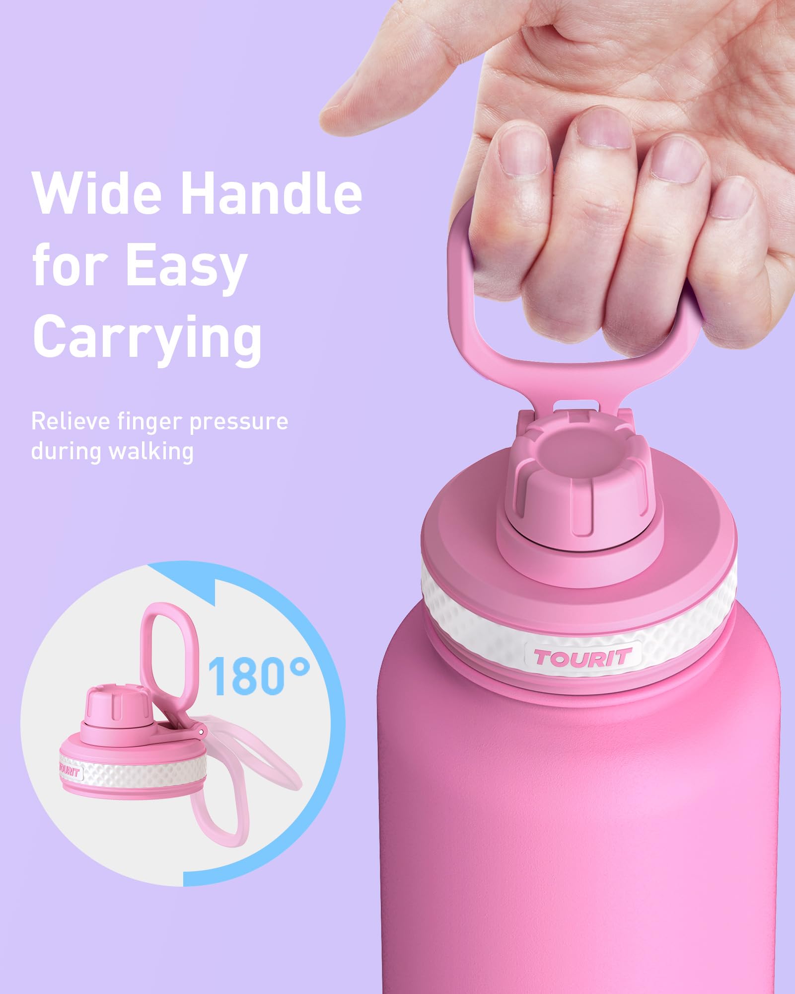 TOURIT bottle handle 180-degree adjustment for easy carrying